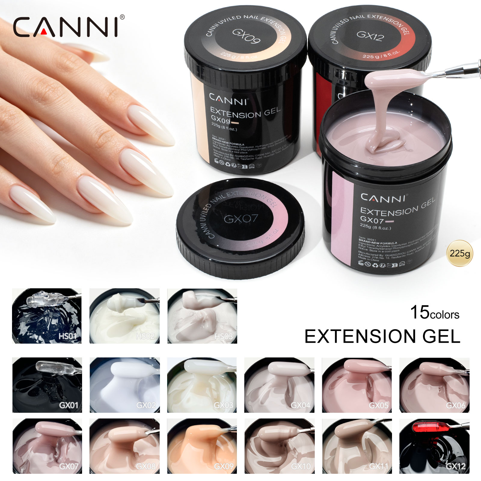 Uv Lamp Nail Resin - CANNI 225g Żel do modelowania kamuflażu,