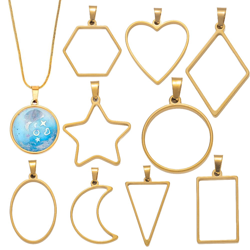 Resin Art Jewellery Kit - 5 szt. Stal Nierdzewna Otwarta Tylna