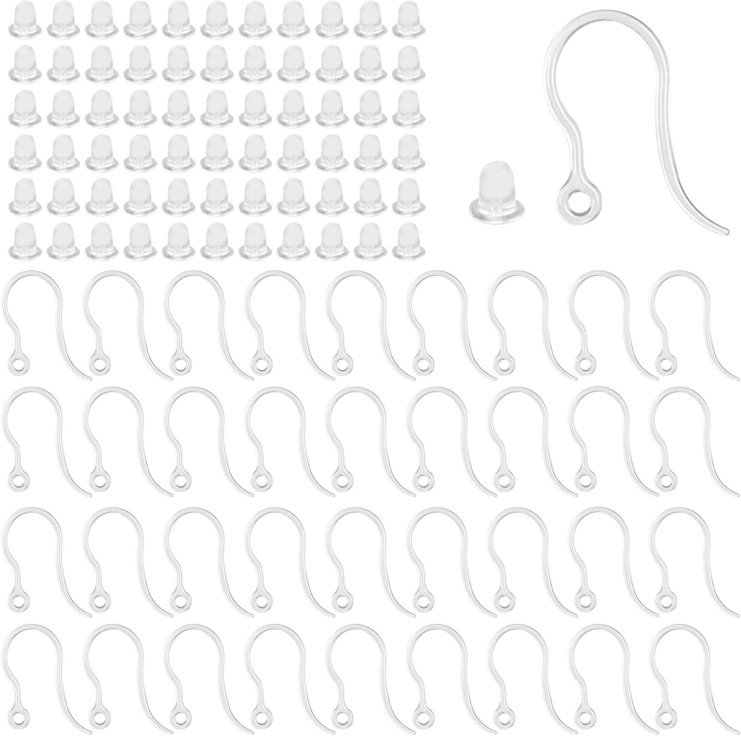 Resin Art Jewellery Kit - 40 szt. Przezroczyste plastikowe haczyki do