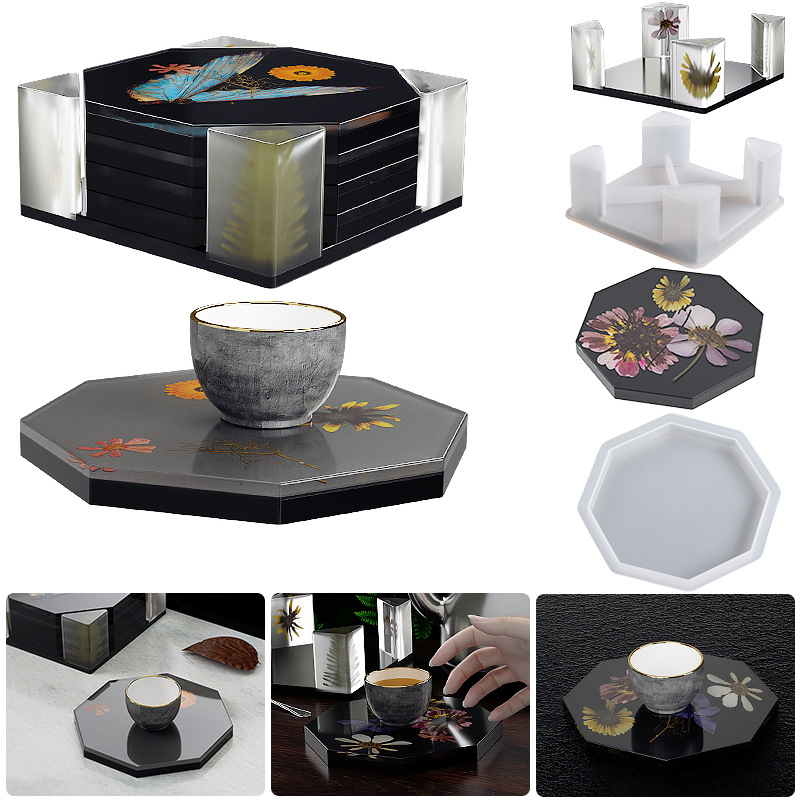Coaster Mold Square - Forma do przechowywania podkładek silikonowych Okrągła
