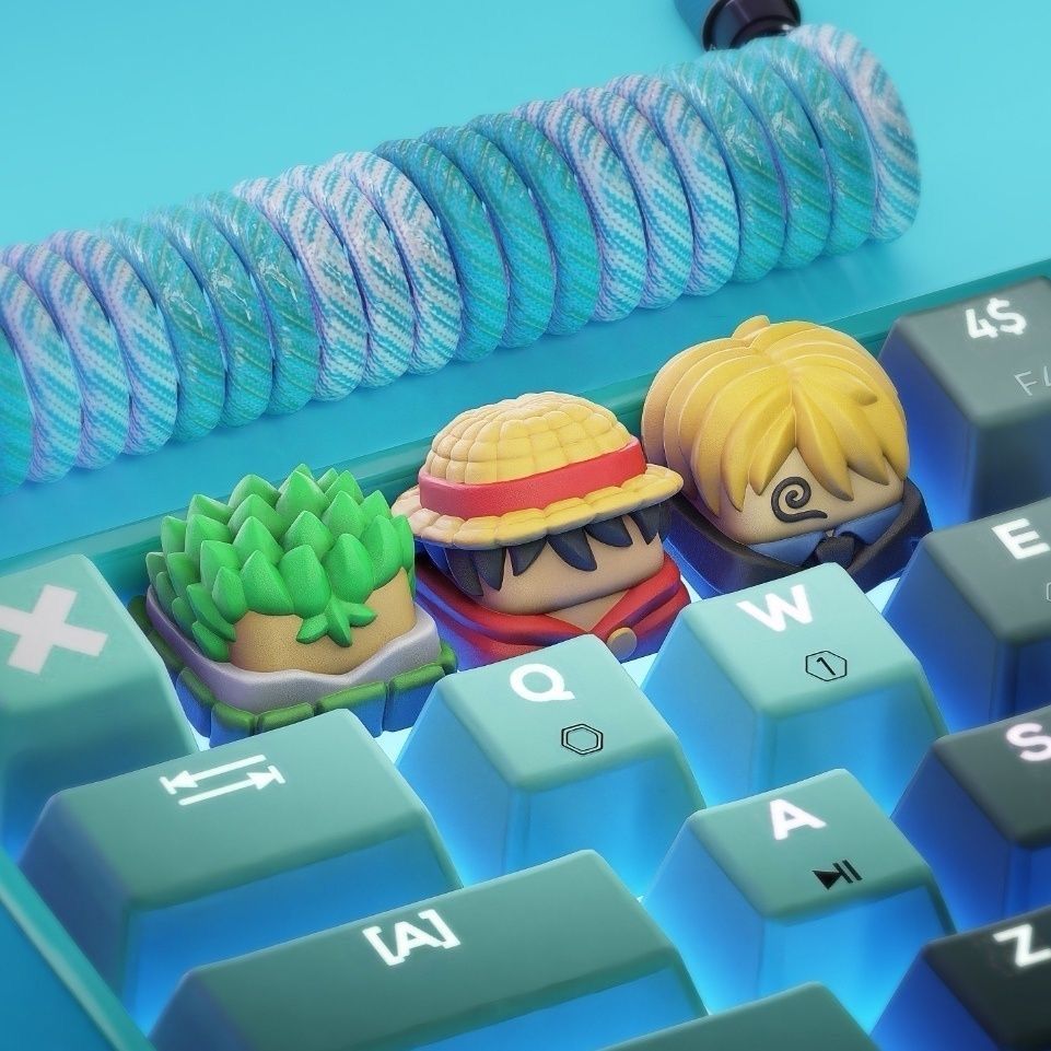 Resin Art Workshop - Nowe Kawaii ONE PIECE Luffy Keycaps
