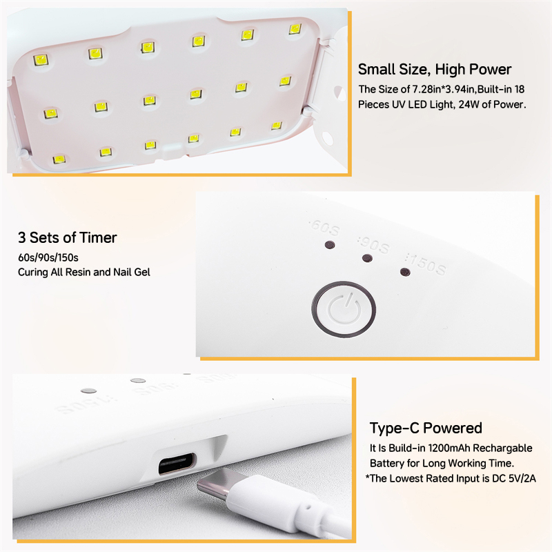24W USB akumulatorowa lampa UV – Uv Lamp Nail Resin recenzja i cena